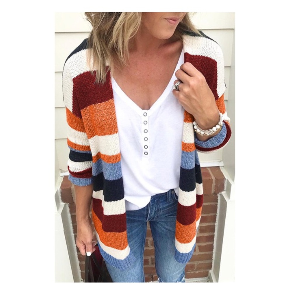 Multi Striped Knit Cardigan - Picture 3 of 4